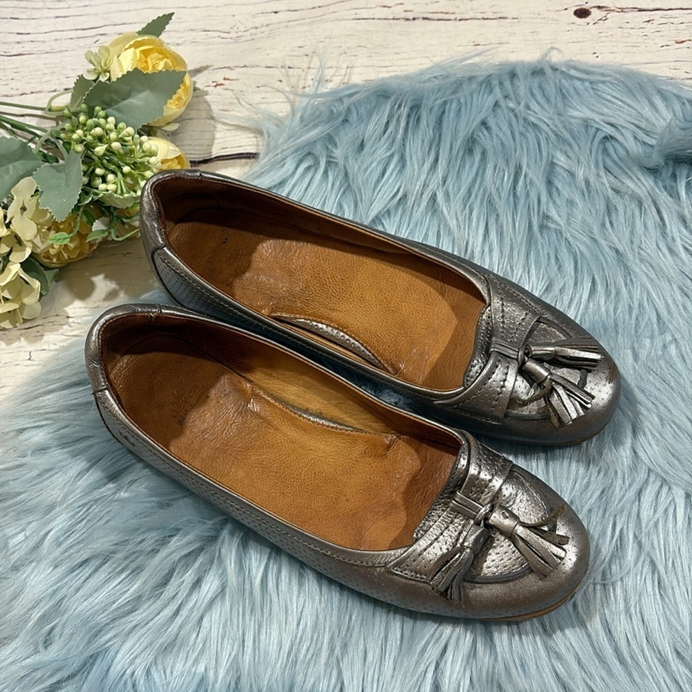 Peter Millar Metallic Tassel Leather Car Slip On Loafers - Picture 2 of 11